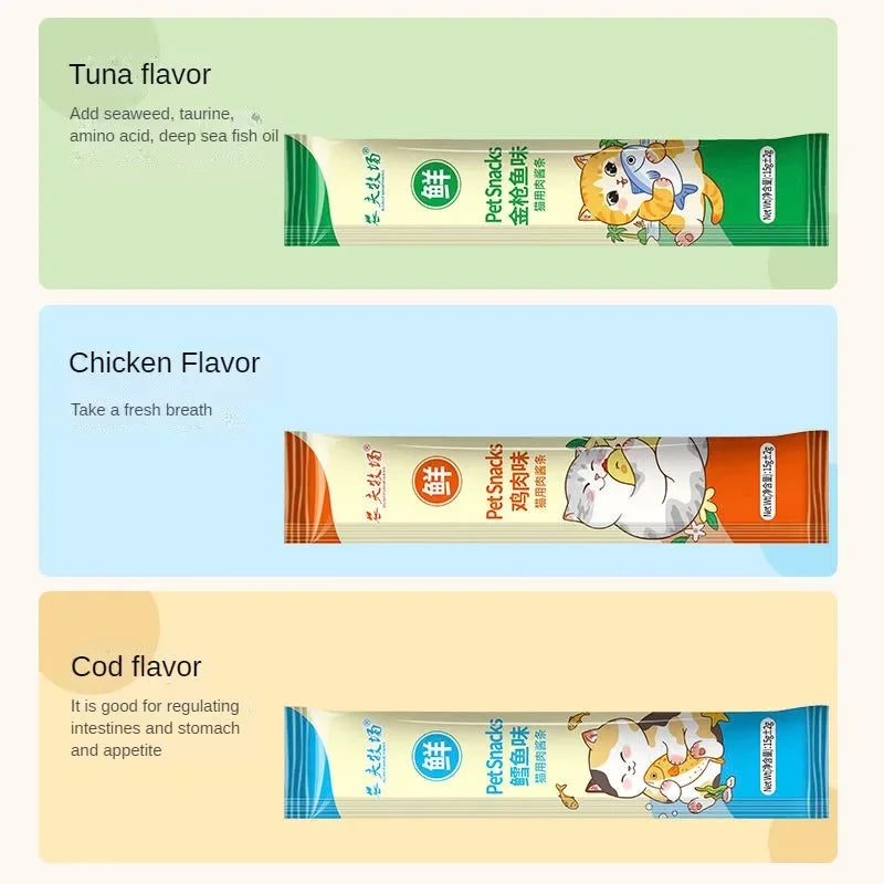 Cat Snacks Cat Wet Food Chicken Tuna Cod fish Pet Wet Food Weight gain Training Rewards Pet Accessories Pet Supplies
