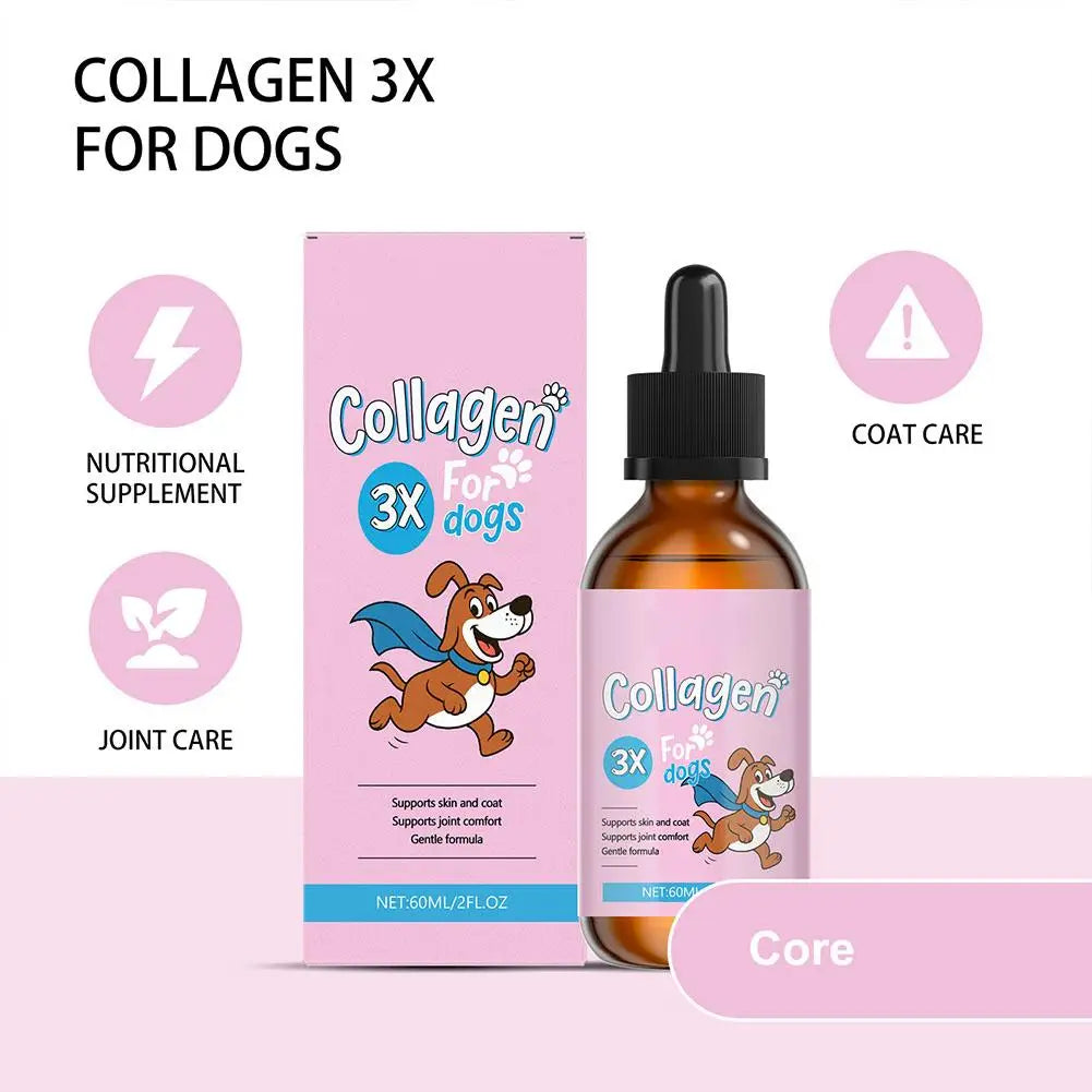 60ML Pet Collagen Based Staple Food Combined With Nutritional Gentle Formula For Hair Bone Strength Digestive System Skin Care