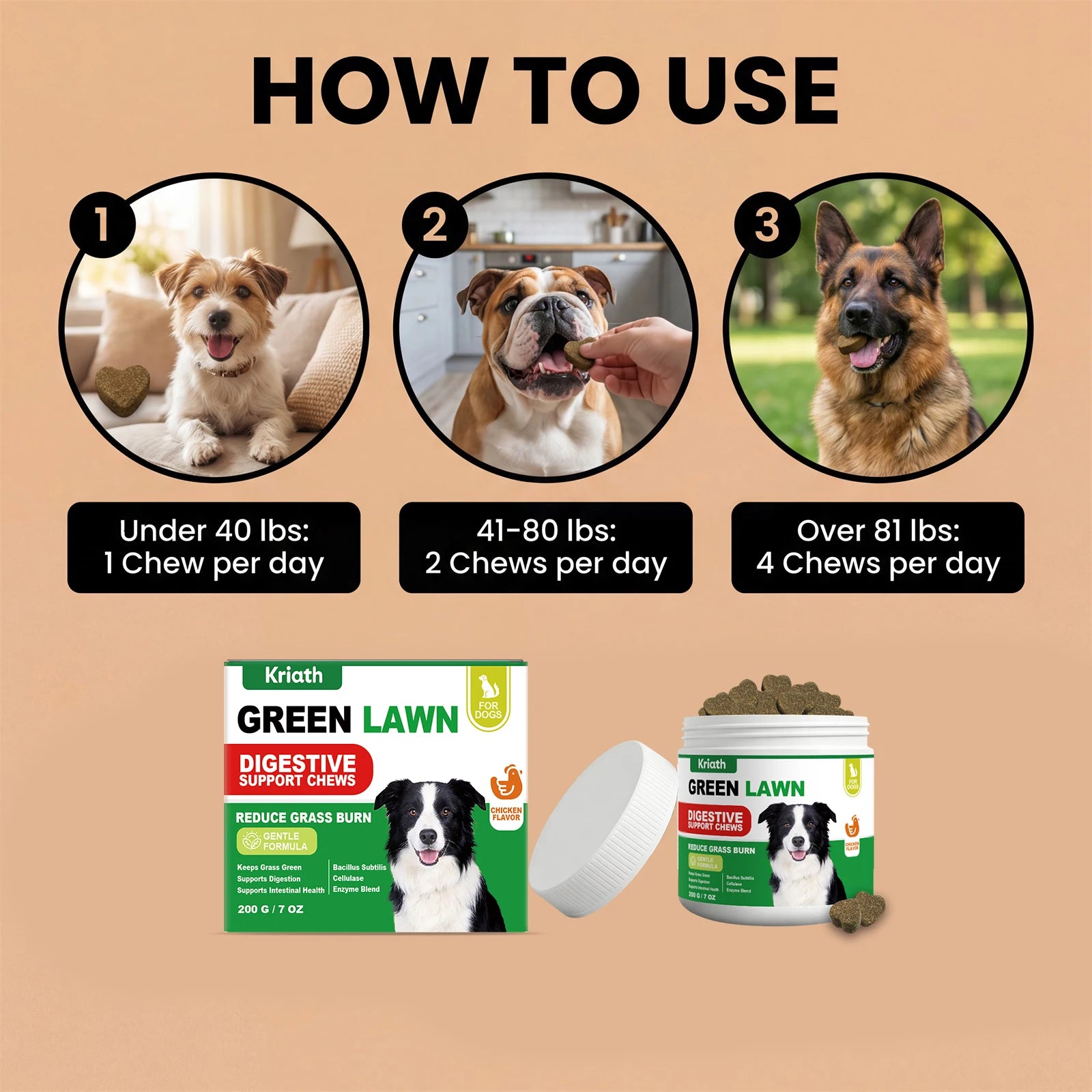 Natural Dog Digestive Support Probiotic Chews Chicken Flavored Supplement for Constipation Relief Puppy Stomach Care 200g