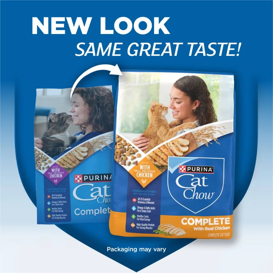 Purina Complete High Protein Dry Cat Food with Real Chicken 20 lb Bag for Active Cats Premium Kibble Rich in Chicken Flavor and