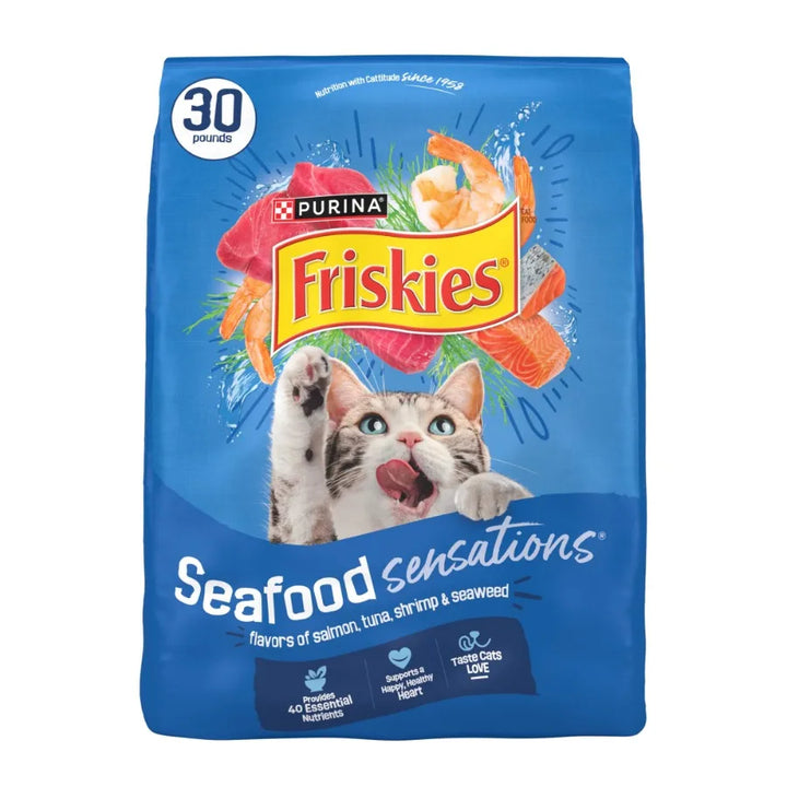 Purina Seafood Sensations Dry Cat Food Flavors of Salmon Tuna Shrimp and Seaweed 30 lb Bag