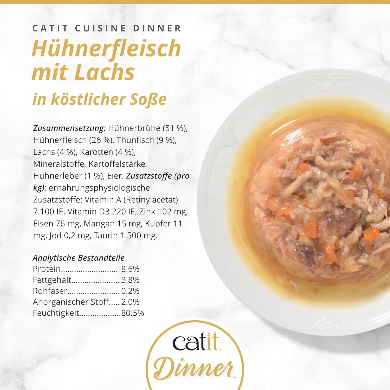 Hydrating Wet Cat Food with Chicken, Salmon & Carrot - Healthy Meal for All Ages
