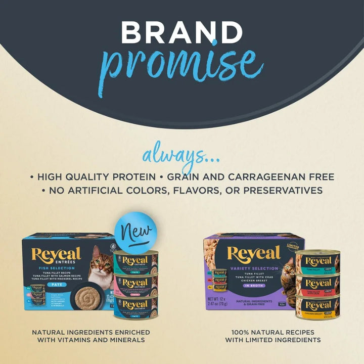 4 pack Pet Food Entrees Natural Wet Cat Food Tuna with Salmon Pate in Broth 2.47 oz Can