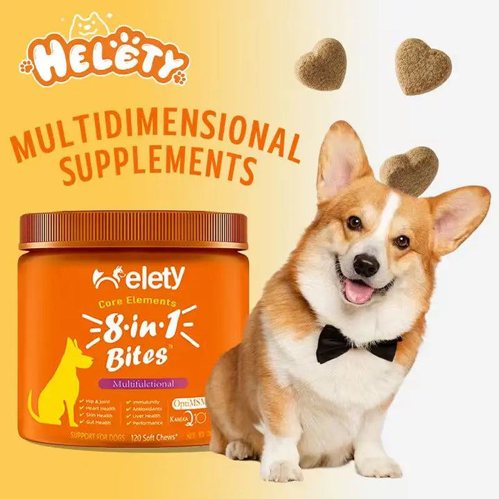 Dog Multivitamin, Chewable Dog Vitamins and Supplements for Hip & Joints, Skin & Coat, Omega 3 Fish Oil for Dogs- Senior & Puppy