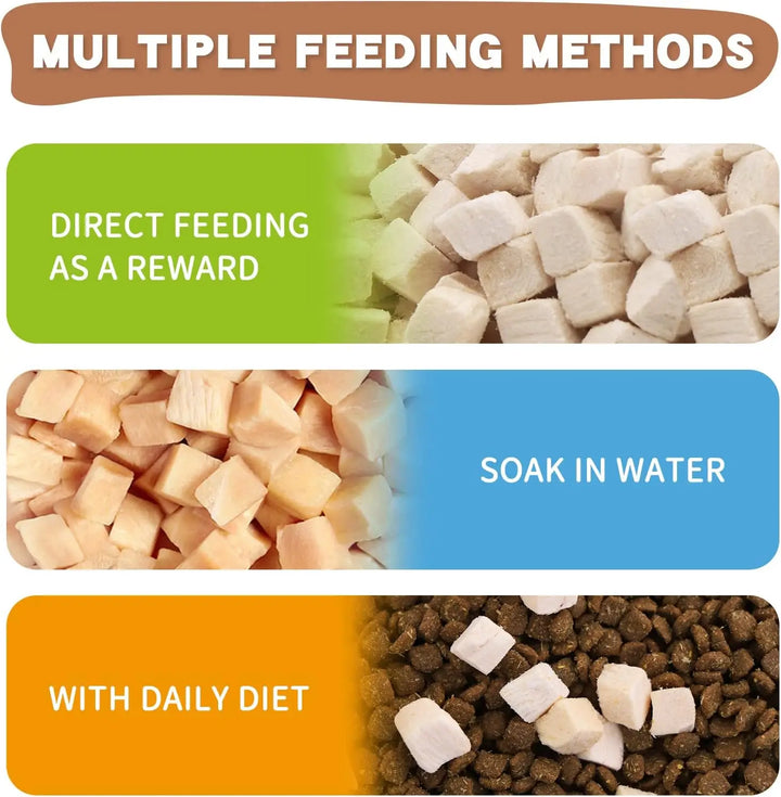 Freeze-Dried Chicken Treats for Dogs & Cats, Single-Ingredient High-Protein Pet Snacks, Natural Training Rewards, 10oz