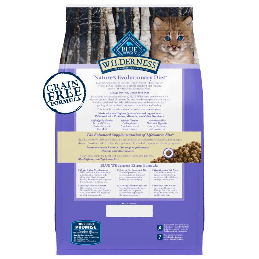 Wilderness Natural Kitten Dry Cat Food High-Protein Chicken 4-lb. Bag