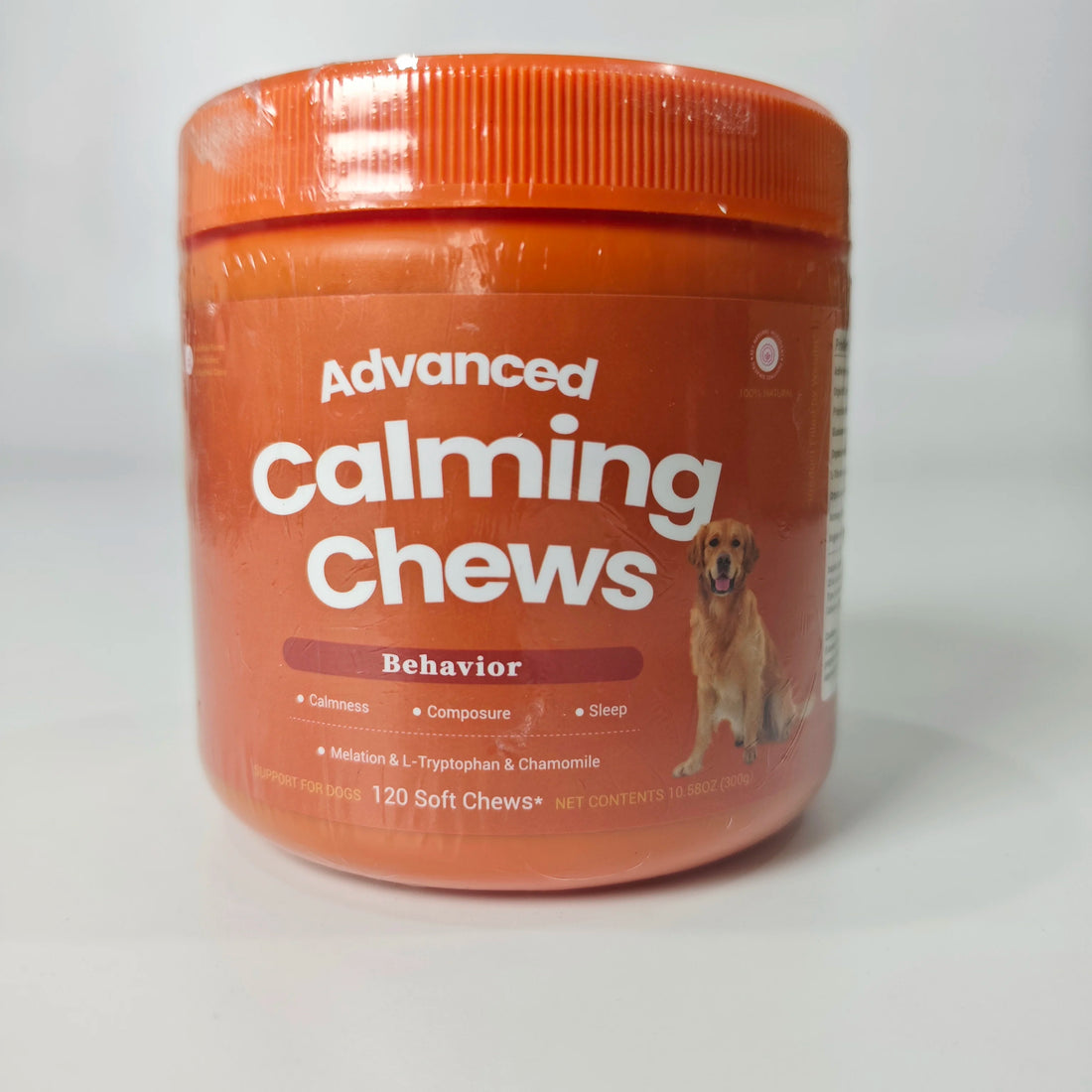 120PCS Dog Calming Chews Natural Anxiety Relief Treats with Melatonin L-Tryptophan & Chamomile Calming Supplements for Dogs