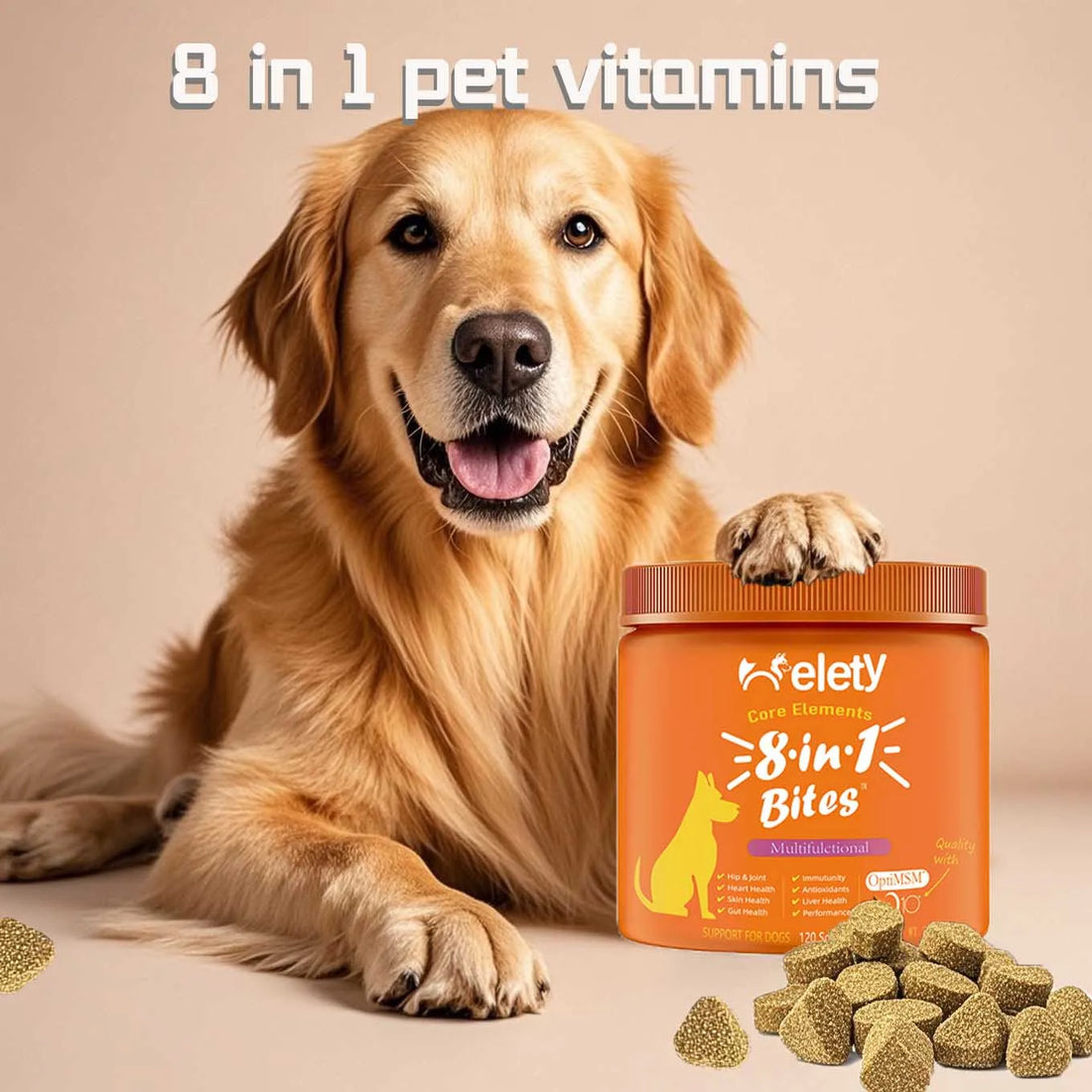 Dog Multivitamin, Chewable Dog Vitamins and Supplements for Hip & Joints, Skin & Coat, Omega 3 Fish Oil for Dogs- Senior & Puppy