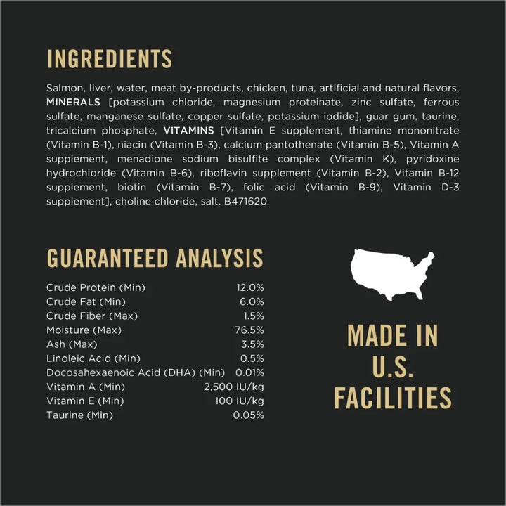 Grain-Free Salmon and Tuna Wet Cat Food for Kittens 3 oz Cans 24 Pack