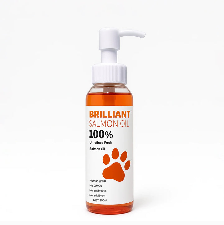 300ml/10.15 fl oz, 100ml/3.38 fl oz Human Grade Salmon Oil for Dogs&Cats – Omega Fatty Acids Supplement for Optimal Health & Nut