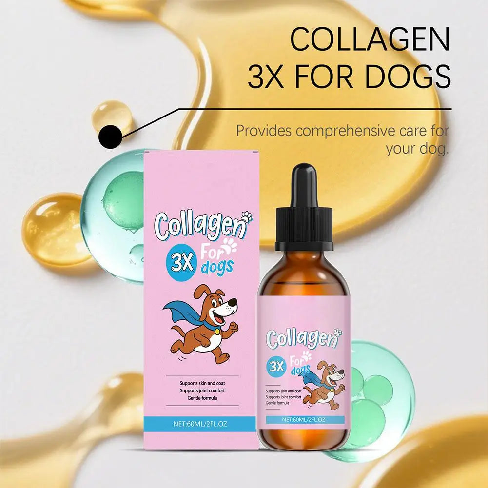 60ML Pet Collagen Based Staple Food Combined With Nutritional Gentle Formula For Hair Bone Strength Digestive System Skin Care