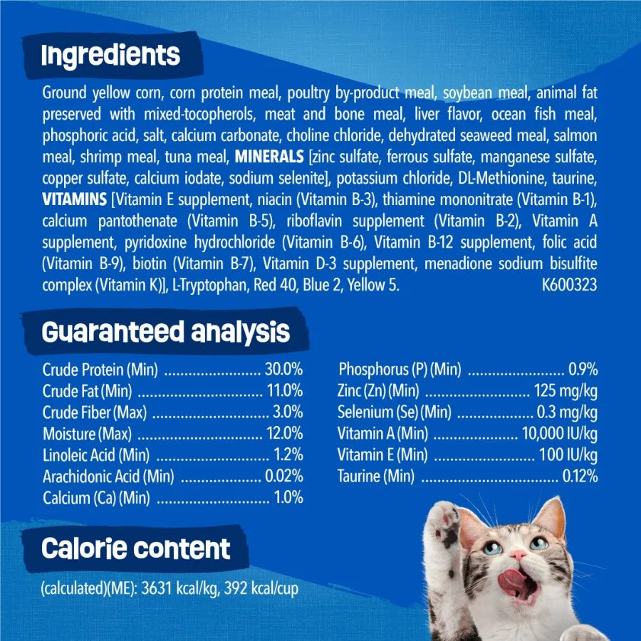 Purina Seafood Sensations Dry Cat Food Flavors of Salmon Tuna Shrimp and Seaweed 30 lb Bag