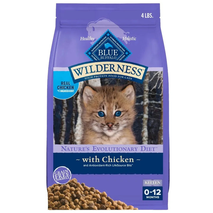 Wilderness Natural Kitten Dry Cat Food High-Protein Chicken 4-lb. Bag