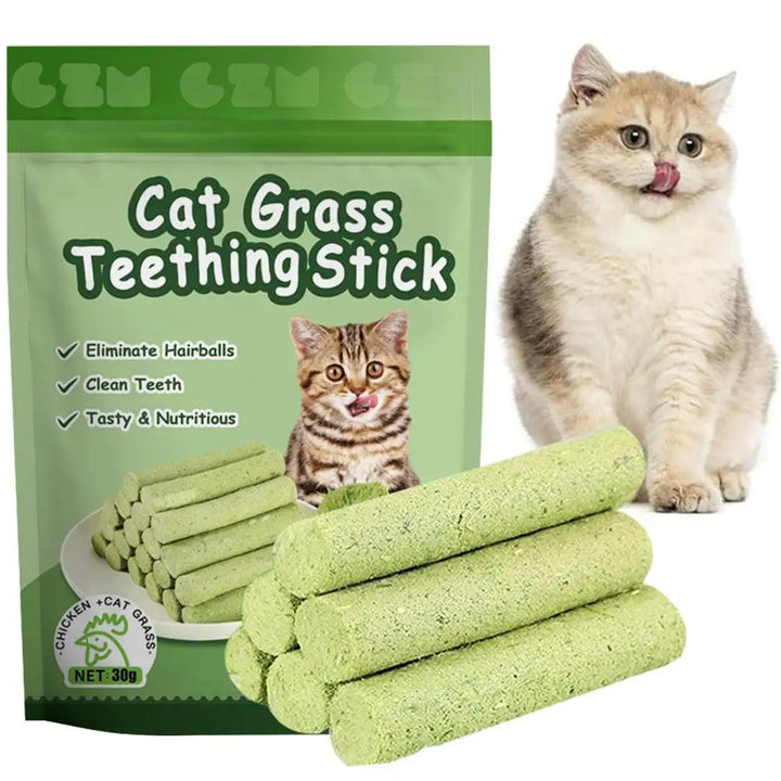 Cat Grass Teeth Grinding Stick Pet Snack Hairball Removal Sticks Ready To Eat Cat Baby Teeth Cleaning Stick Improve Digestion